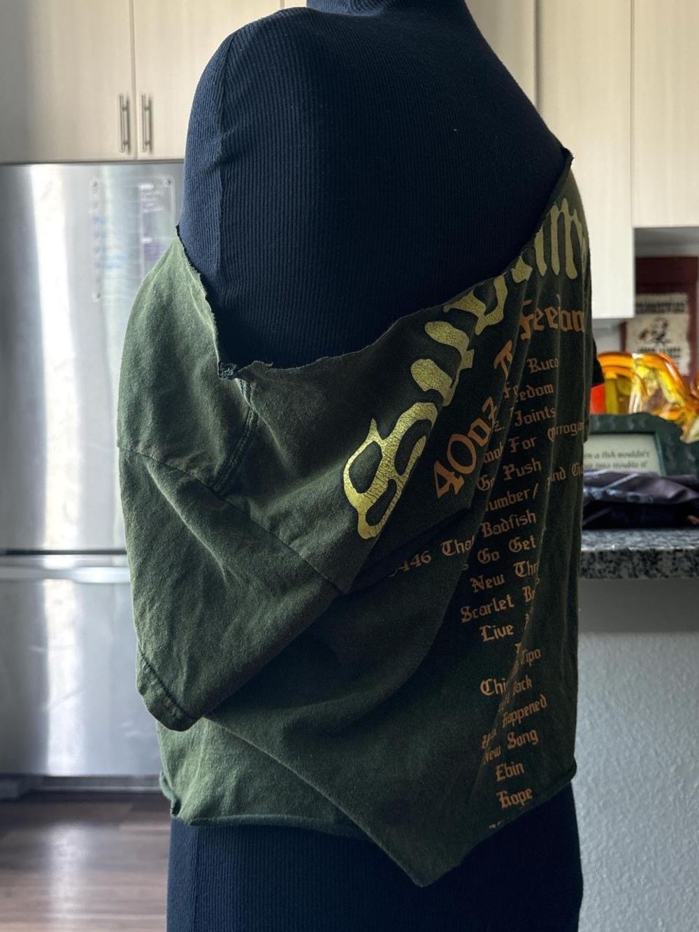 Sublime Green Sun Graphic Crop Tee - Distressed Band Style - Picture 2 of 3